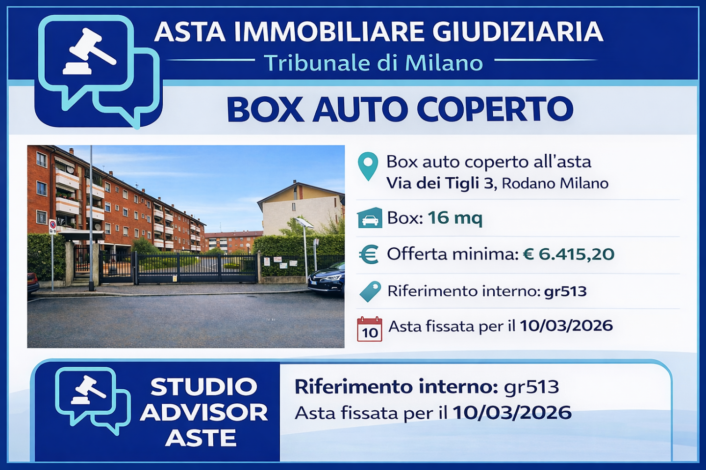 Box/Garage 16mq in vendita a Rodano