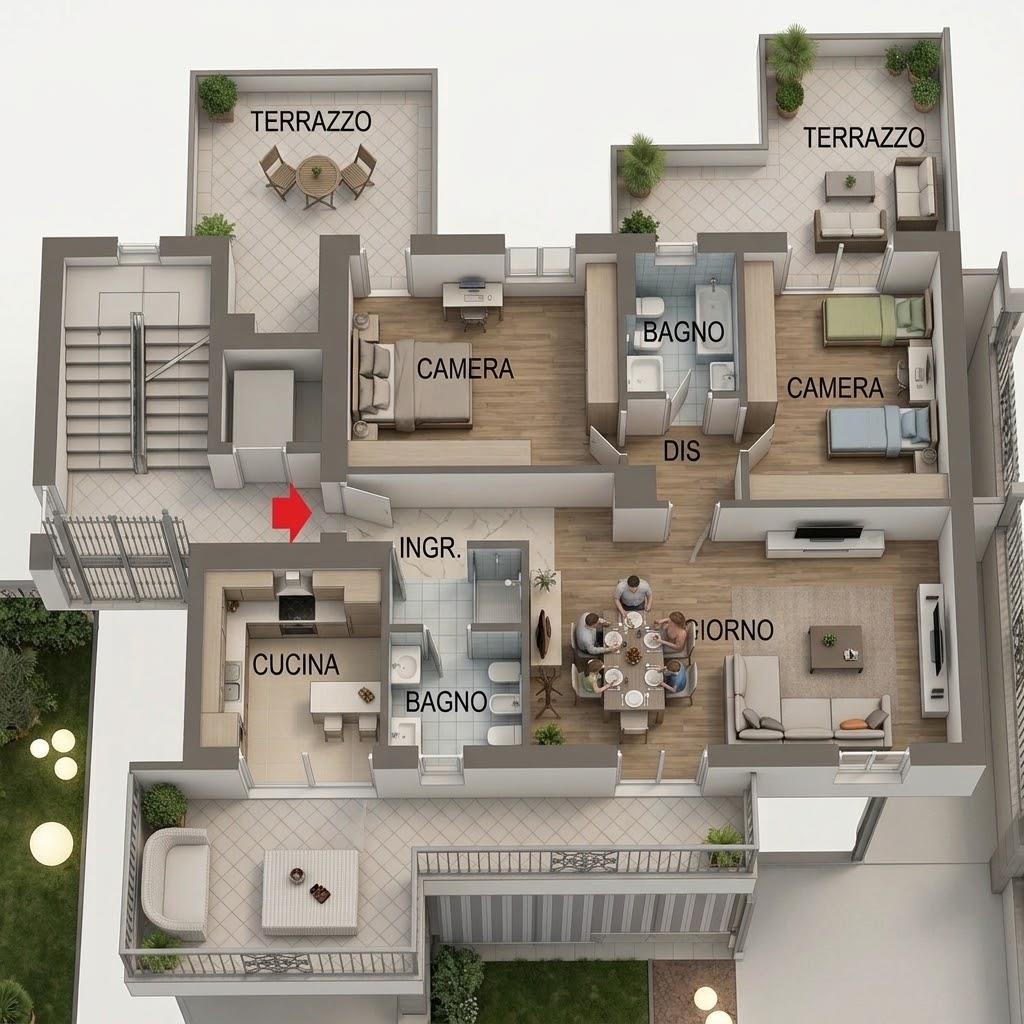 Trilocale con terrazzi in via dante alighieri 55, Seregno