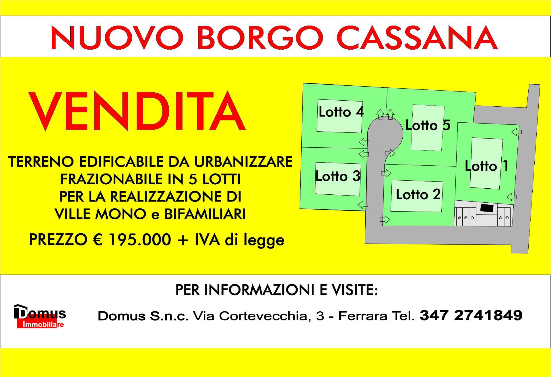Terreno edificabile in vendita a Ferrara, Cassana