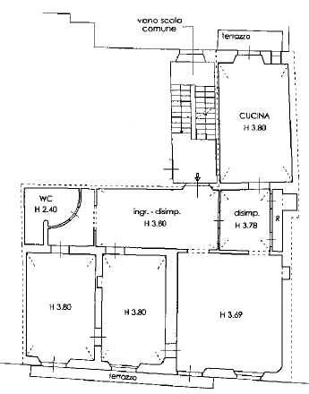 Quadrilocale con terrazzo, Pisa santa maria