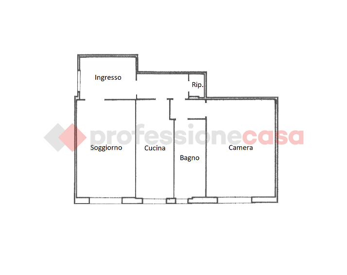 Bilocale ristrutturato a Roma