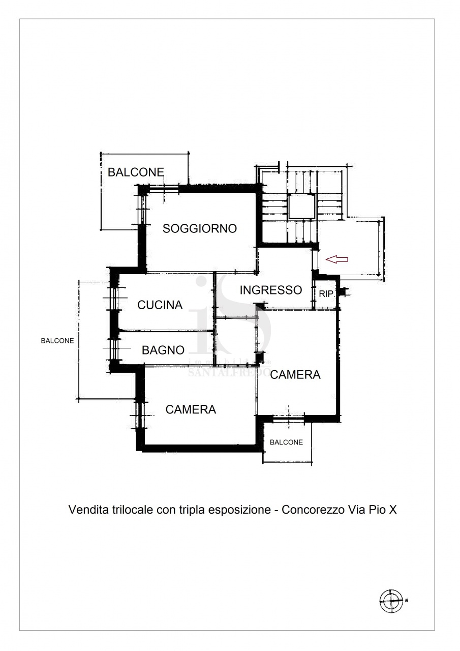 Trilocale con box in via pio x, Concorezzo