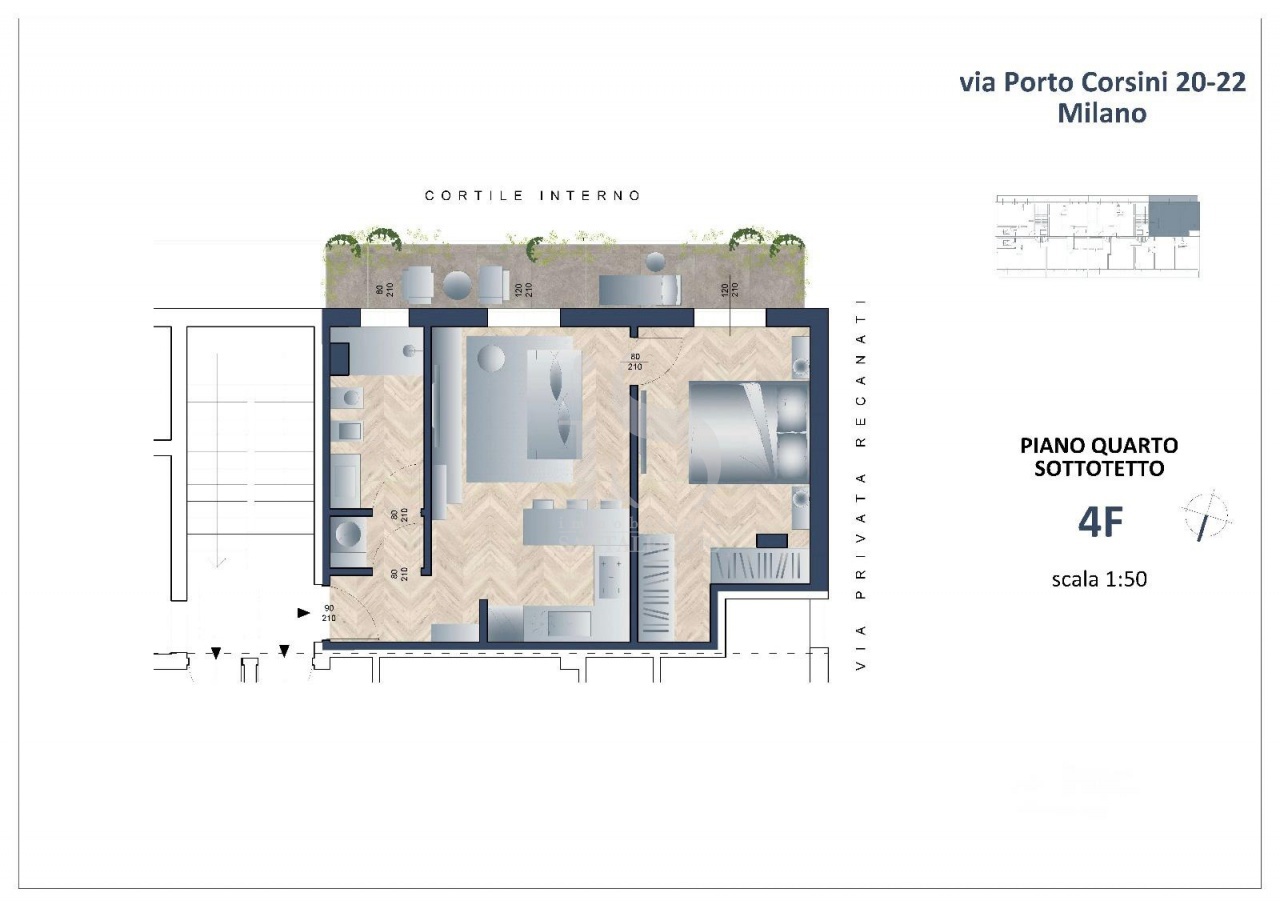 Bilocale nuovo in via porto corsini, Milano