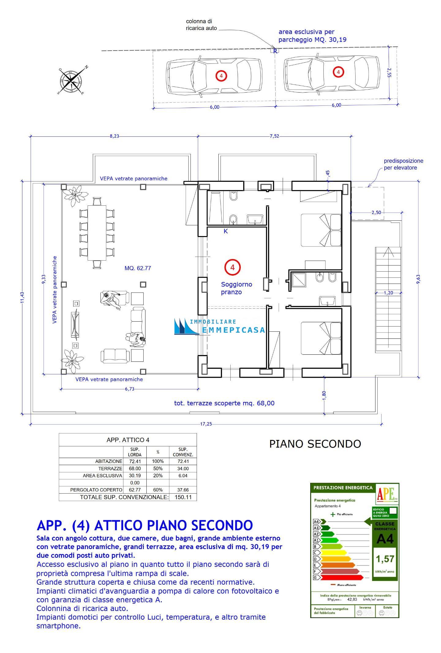 Attico con terrazzo, Massa marina di