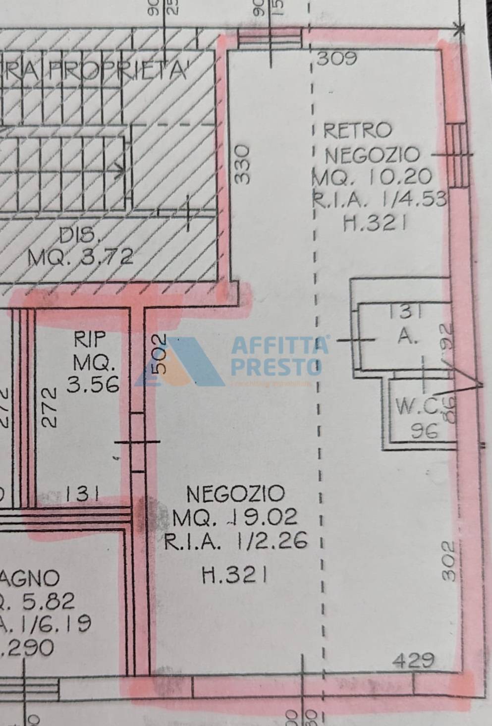 Negozio in affitto a Cesena, San Carlo