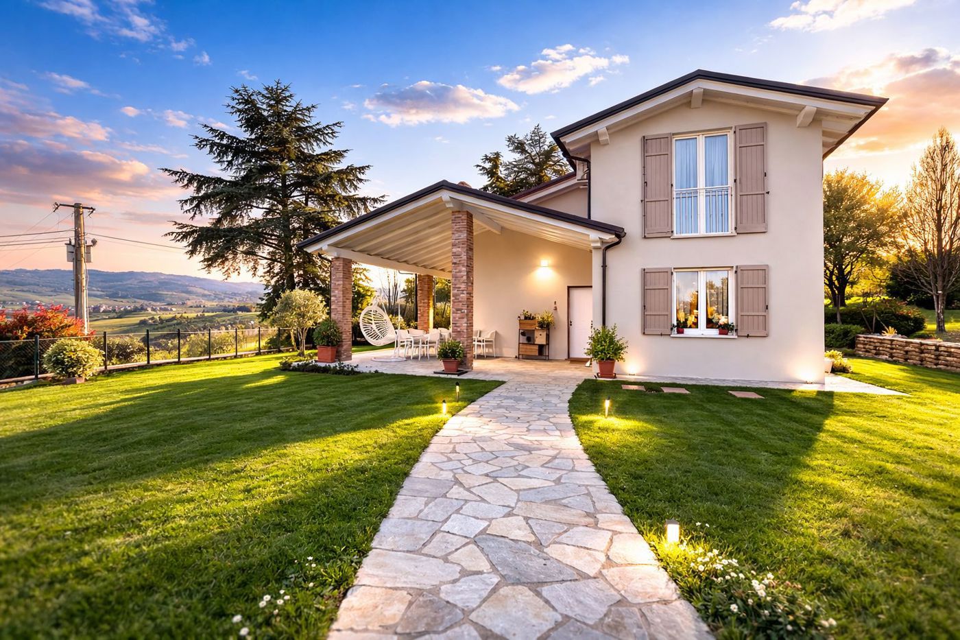 Villa con giardino a Castana