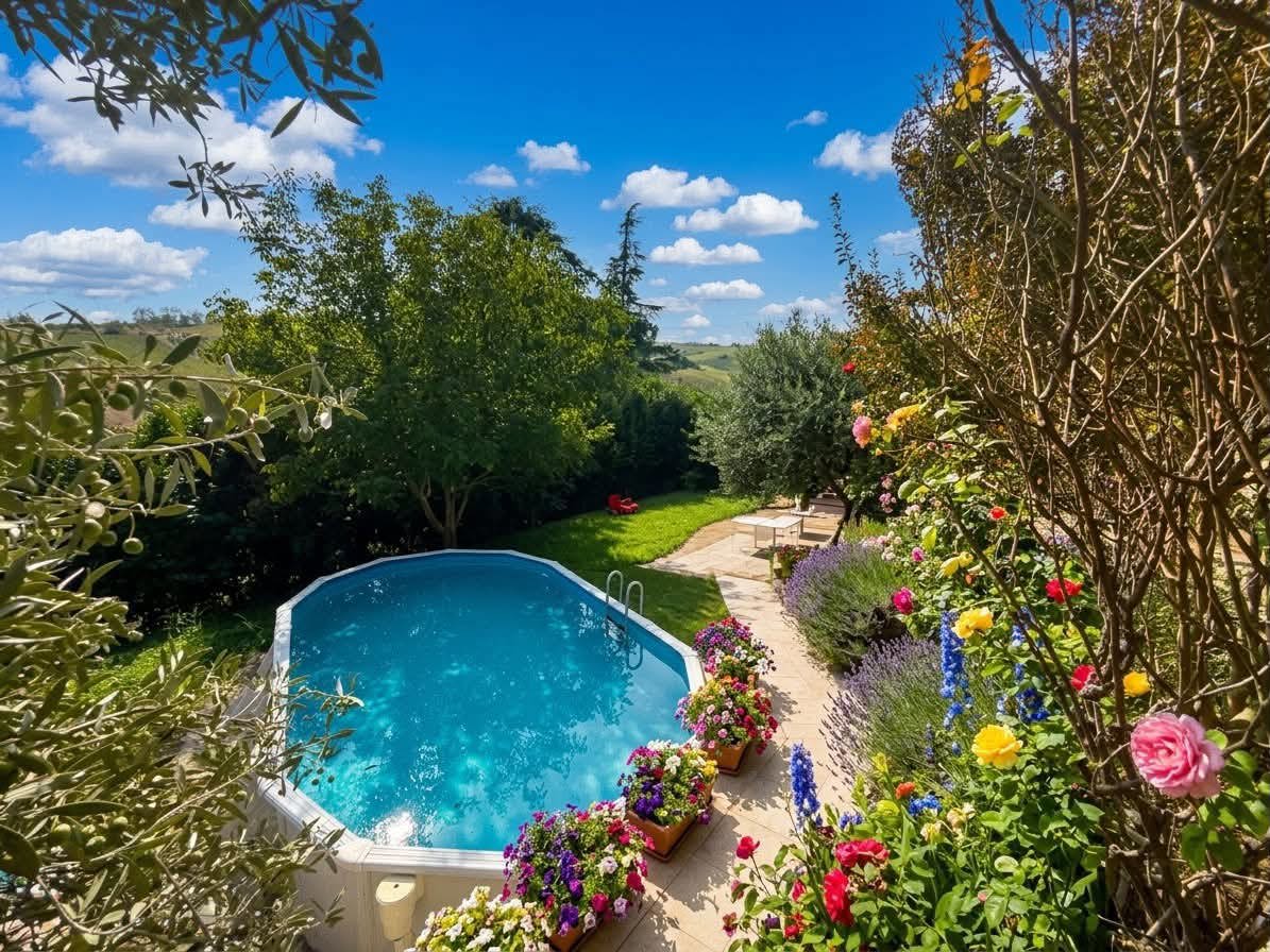Villa con giardino a Montescano