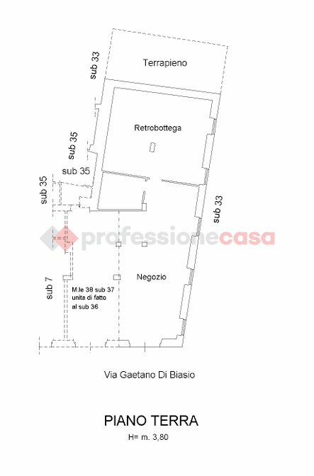 Negozio in affitto a Cassino