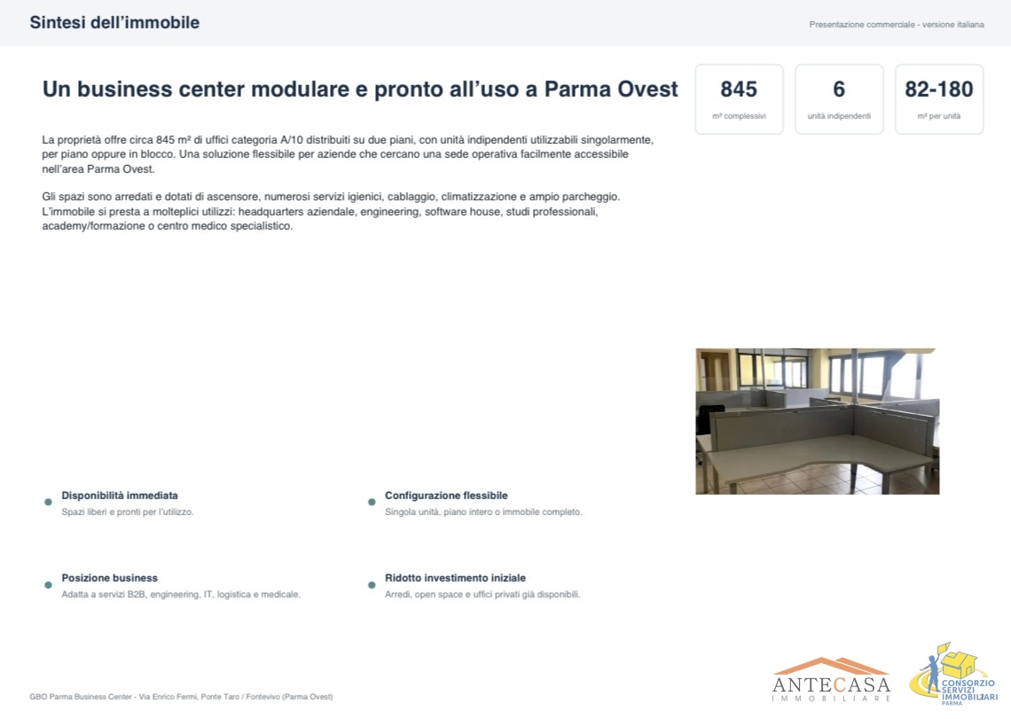 Ufficio in vendita in via enrico fermi, Fontevivo