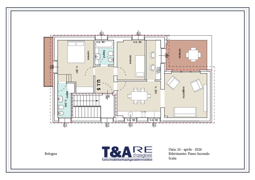 Trilocale con terrazzo a Bologna