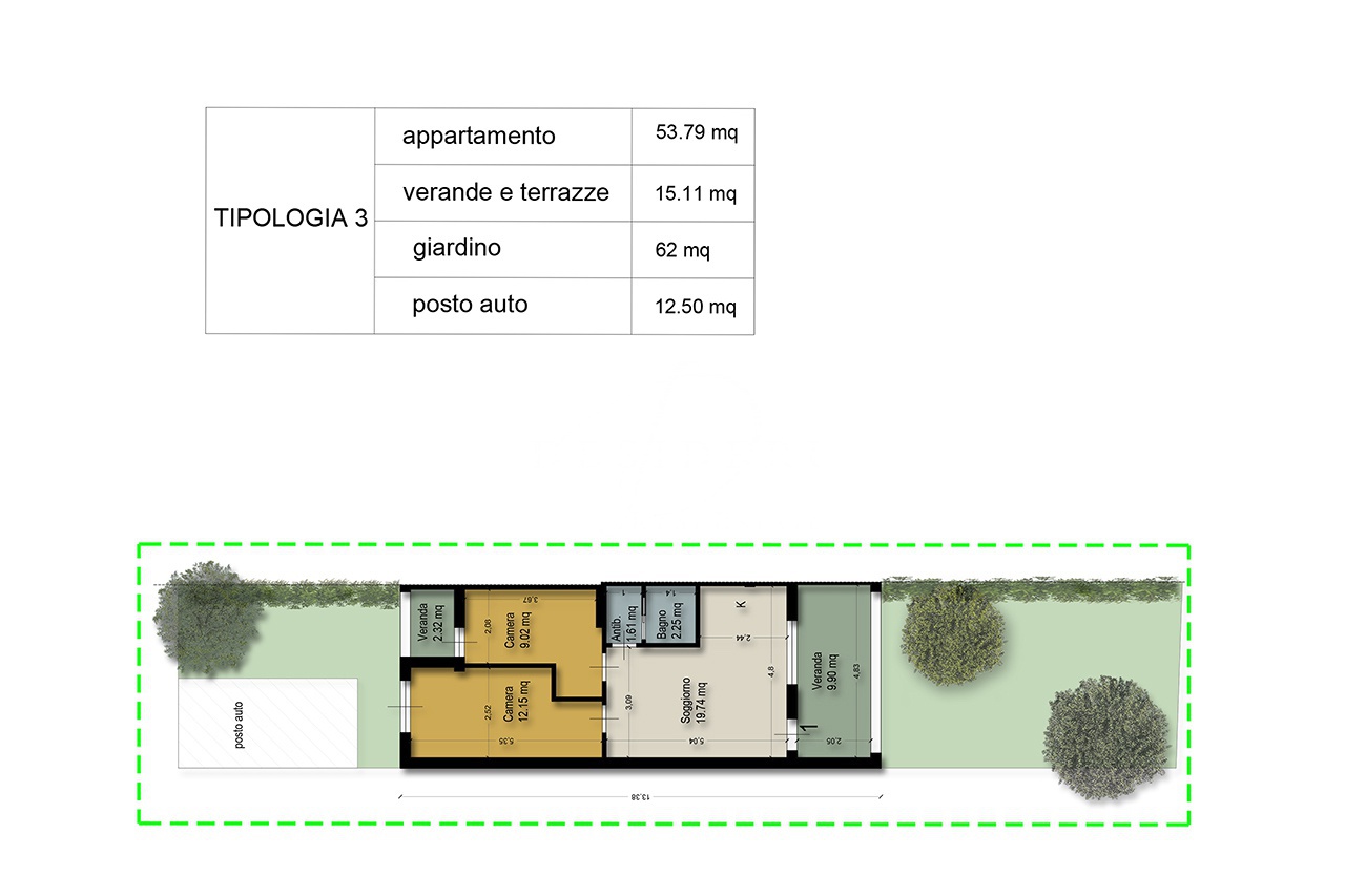 Trilocale con giardino in via del navigatore, Grosseto