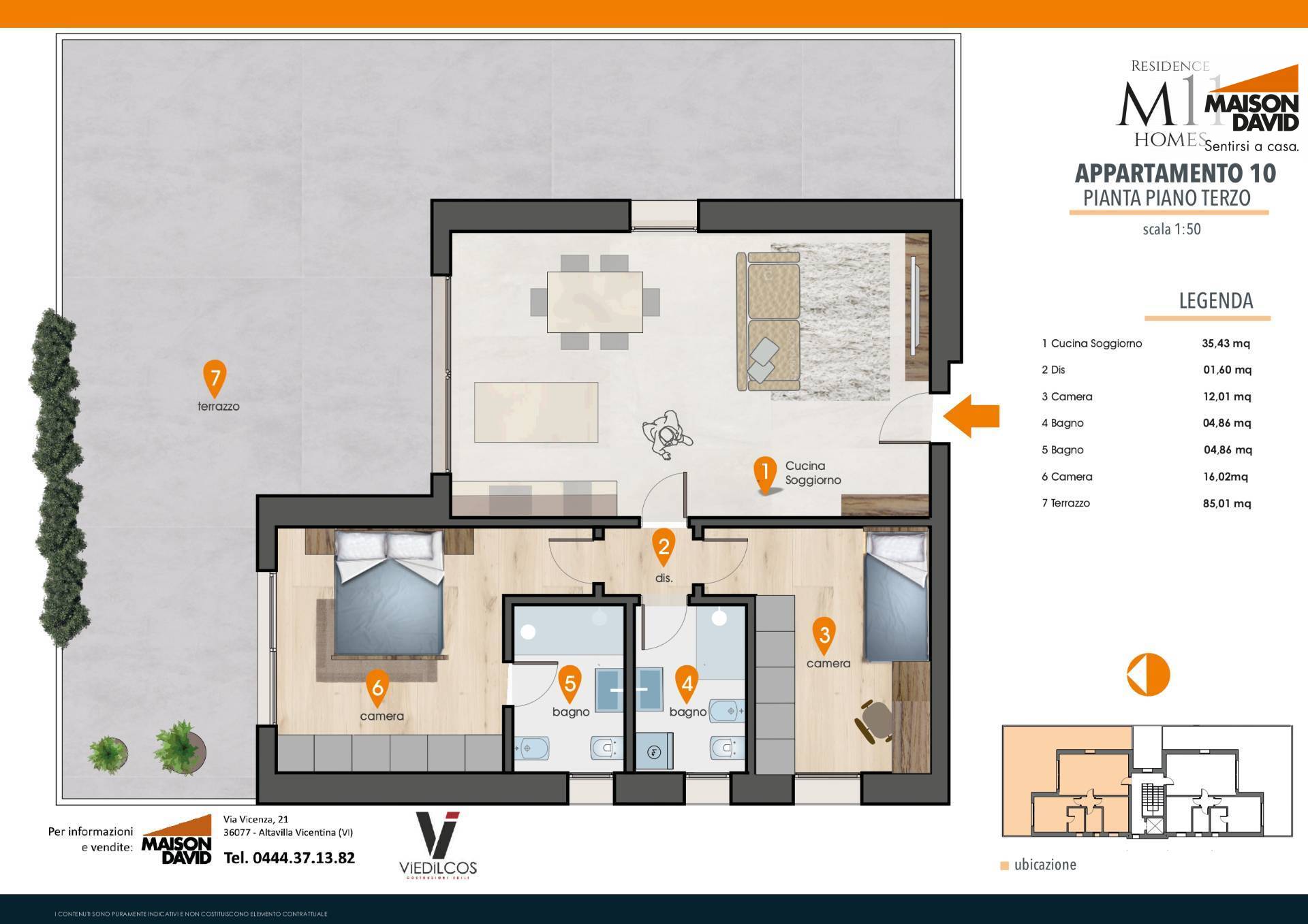 Attico in vendita a Torri di Quartesolo, Marola