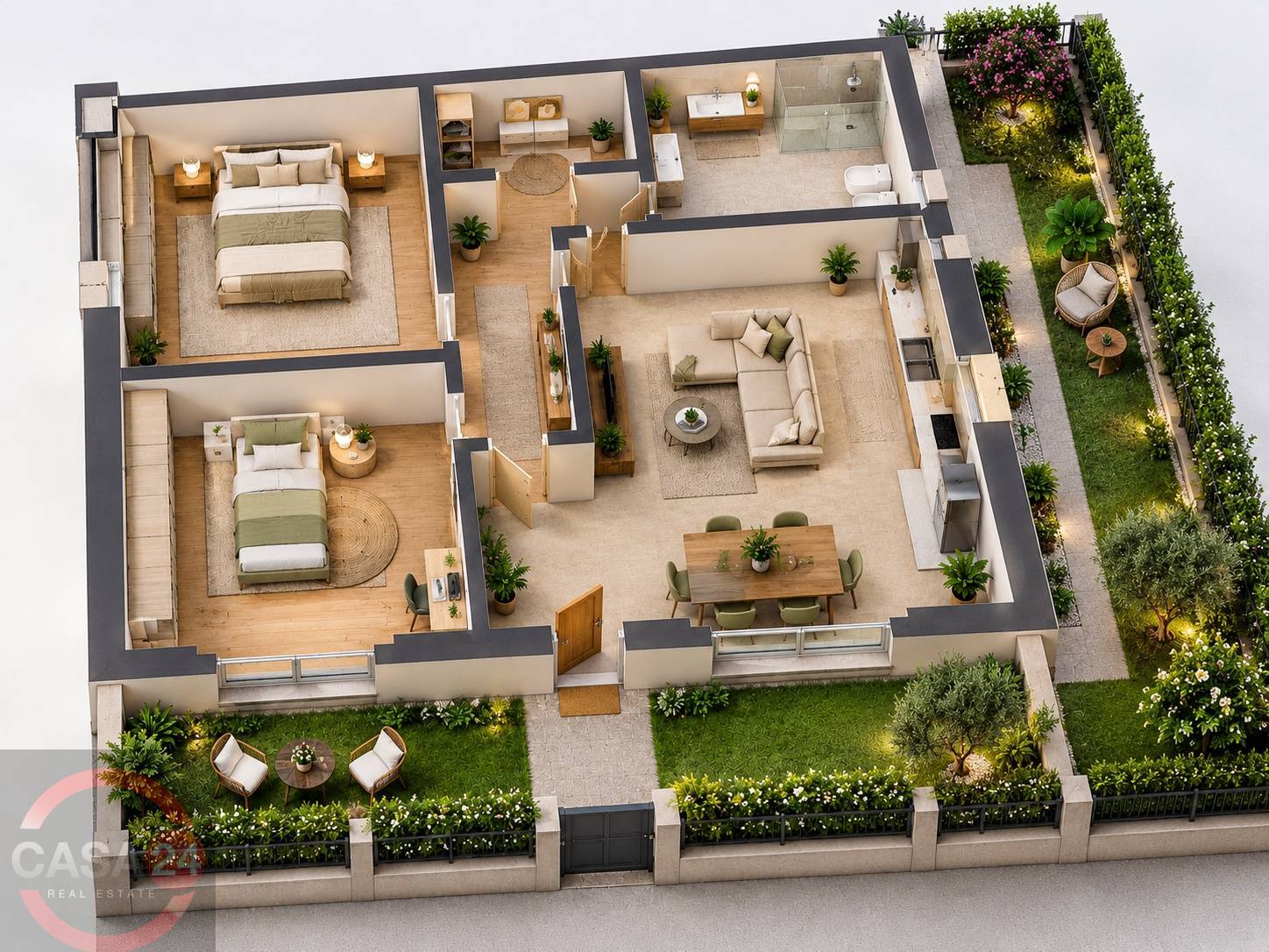 Appartamento con giardino in vendita a Pontinia