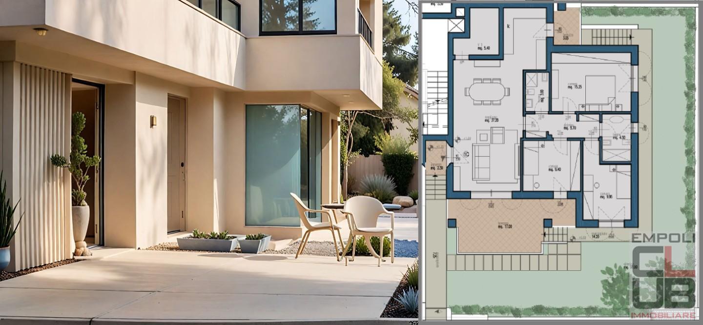 Appartamento con giardino, Empoli zona pretura