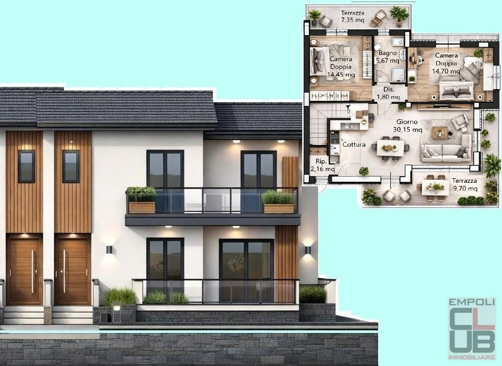 Trilocale con giardino a San Miniato