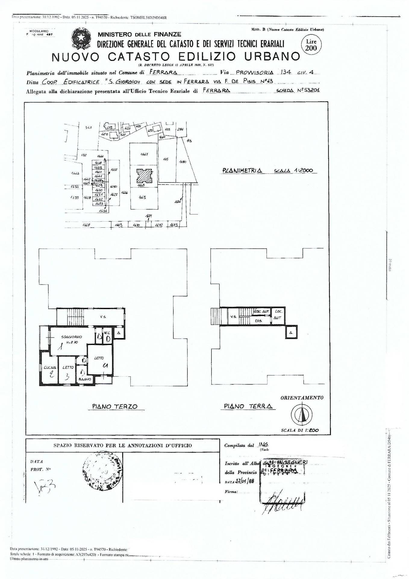appartamento in vendita a Ferrara, VILLA FULVIA VIA COMACCHIO