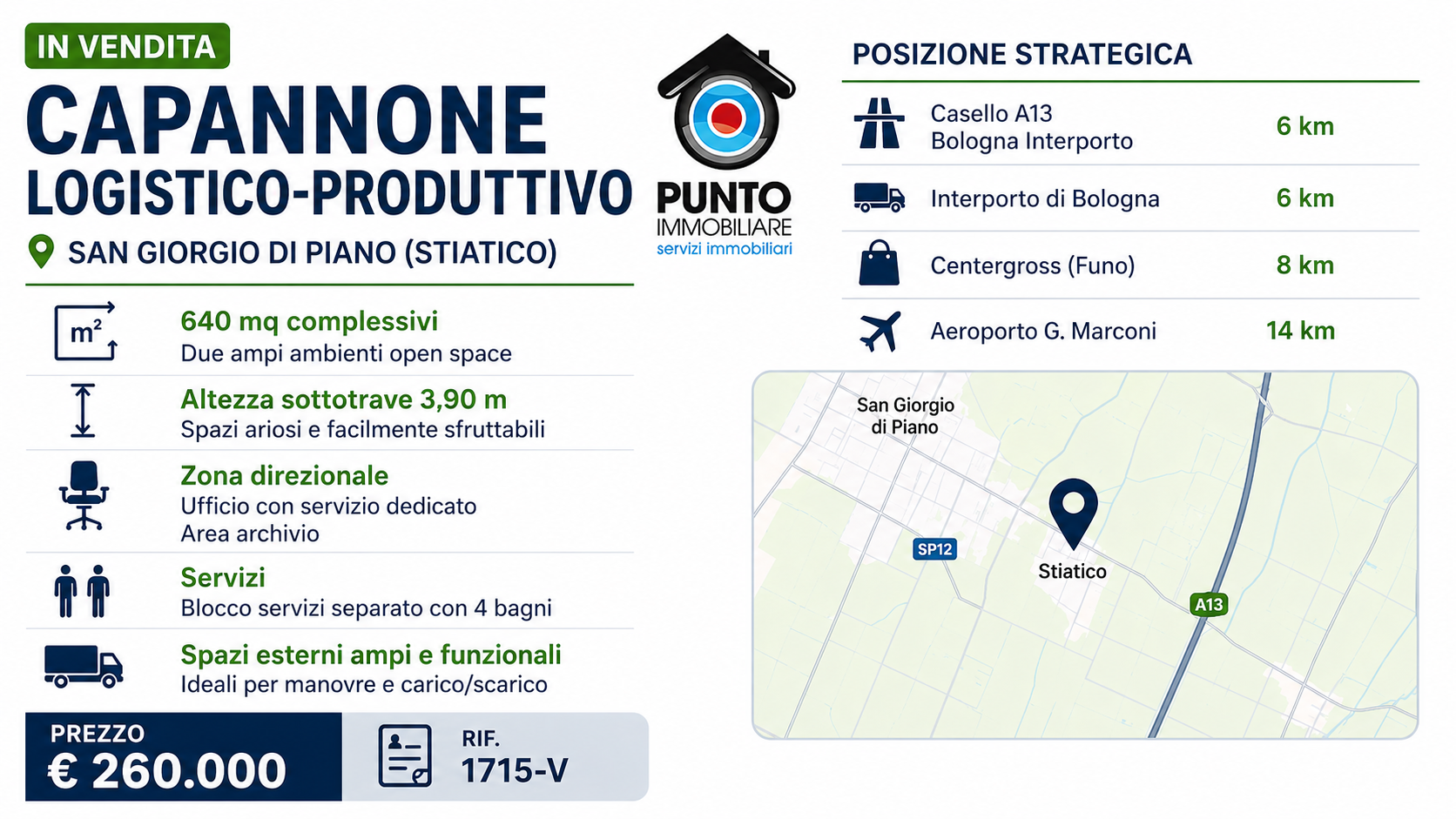 Capannone in vendita in via d� giudei 3, San Giorgio di Piano