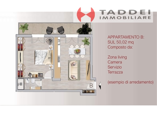 Bilocale con terrazzo, Firenze novoli