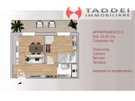 Bilocale con terrazzo, Firenze novoli