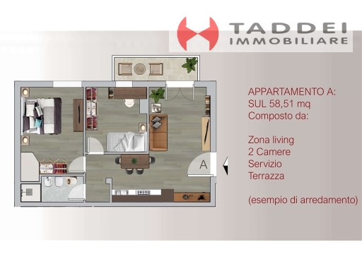 Trilocale con terrazzo, Firenze novoli