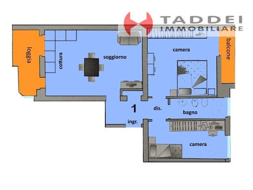 Trilocale con terrazzo, Firenze novoli