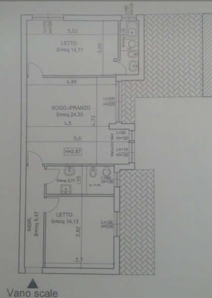 Trilocale con terrazzo a Aversa