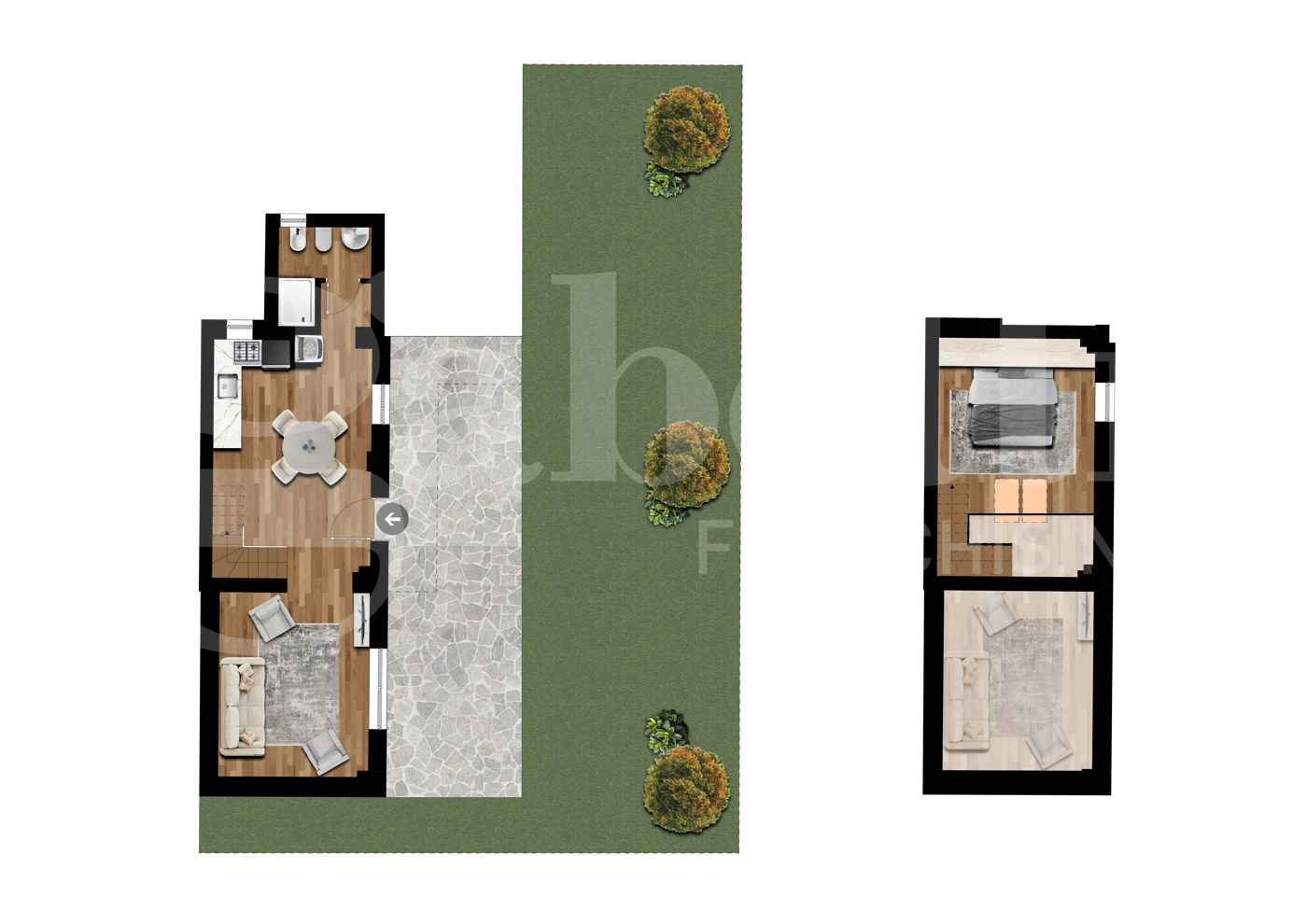 Bilocale con giardino a Bologna