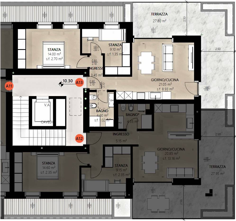 attico in vendita a Trento, Piedicastello