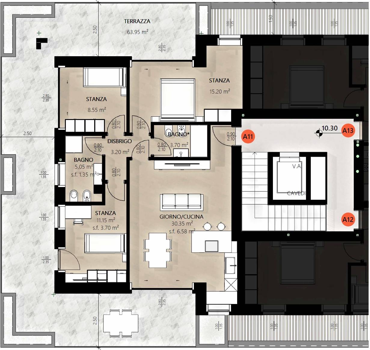 attico in vendita a Trento, Piedicastello