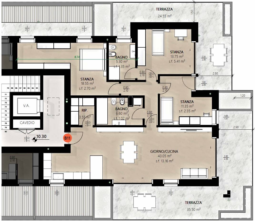 attico in vendita a Trento, Piedicastello