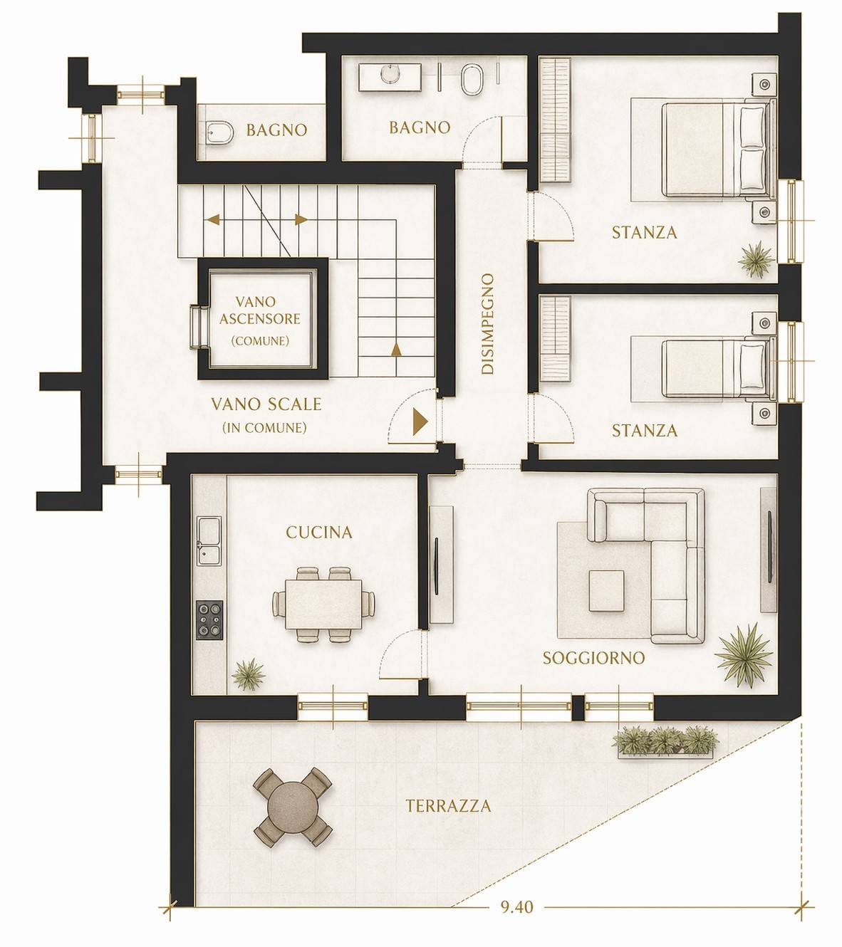Appartamento 2 stanze in vendita a Trento, Roncafort