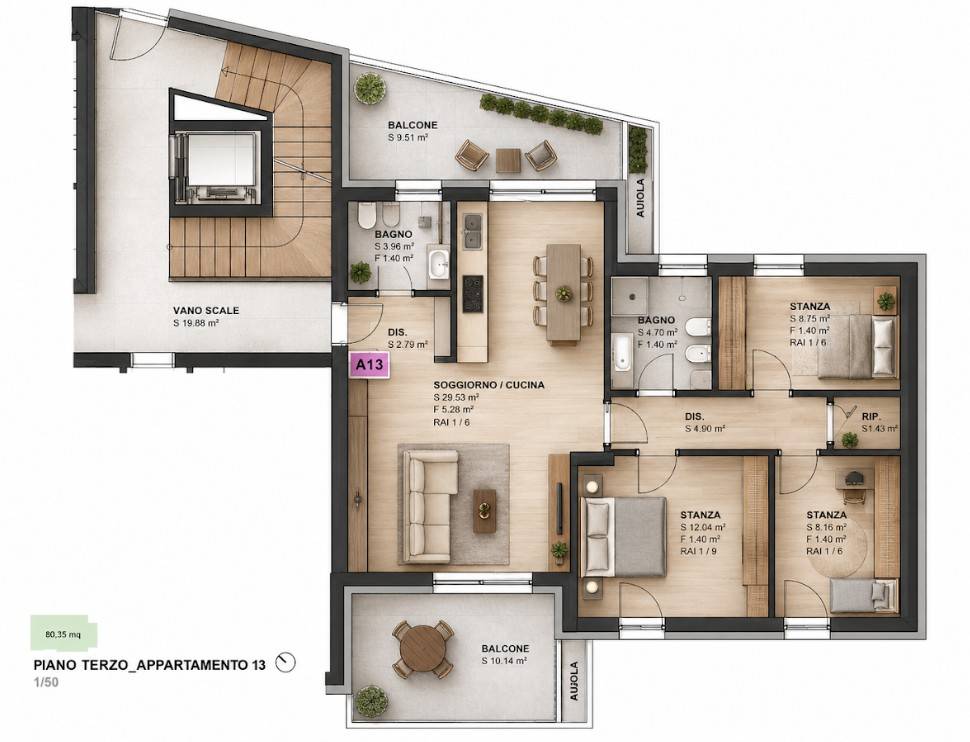 appartamento in vendita a Trento, Roncafort
