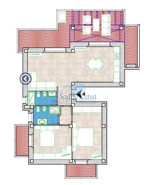 Quadrilocale con terrazzo, Carrara marina di