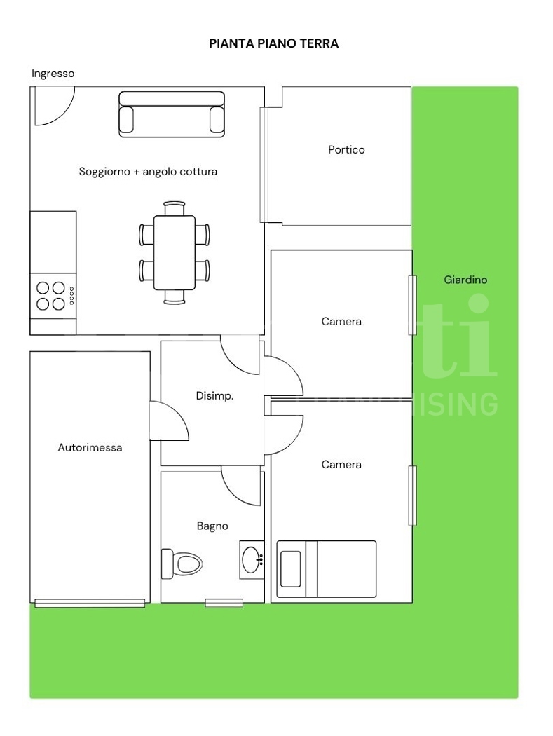 Trilocale con giardino a Sant'Agata Bolognese
