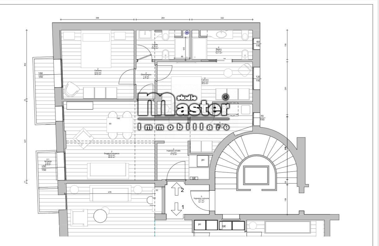 Appartamento 2 camere in affitto a Treviso, Centro storico