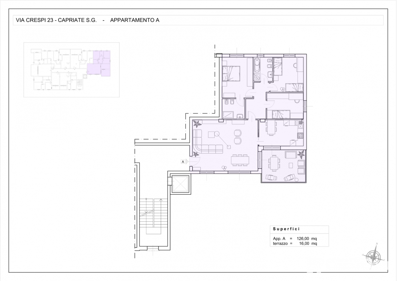 Quadrilocale con terrazzo in via crespi, Capriate San Gervasio