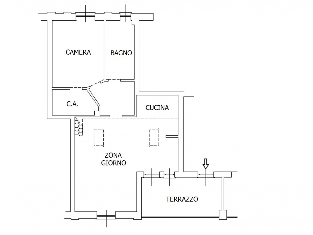 Trilocale con terrazzo in via cascina badia, Vaprio d'Adda
