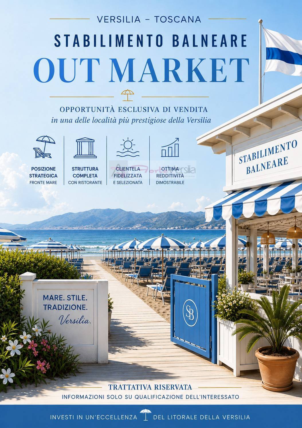 Stabilimento balneare in vendita a Forte dei Marmi, Vittoria Apuana