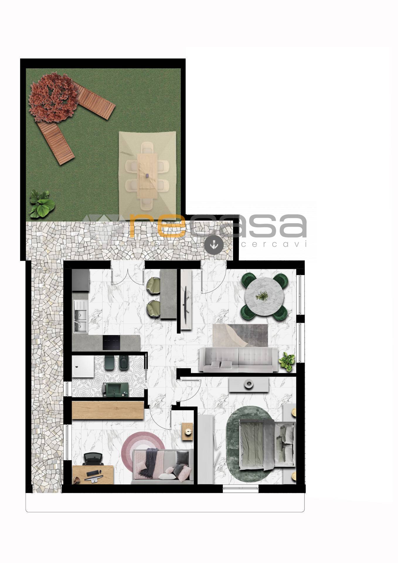 Appartamento con giardino in vendita a Bellizzi, Centro