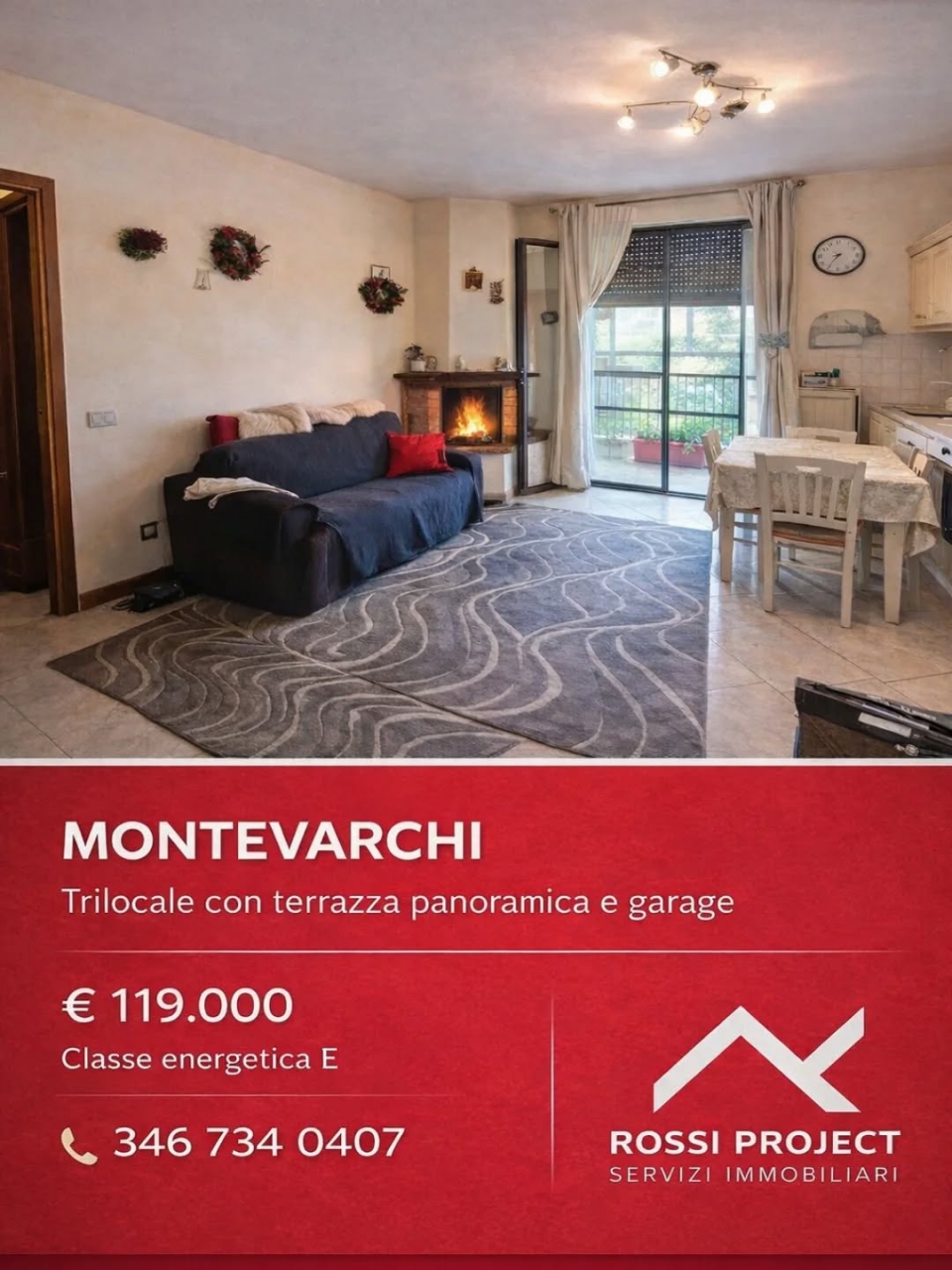 Trilocale con terrazzo a Montevarchi